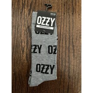 Ozzy Osborne Grey Crew Socks-One Size-US 7-12- NWT